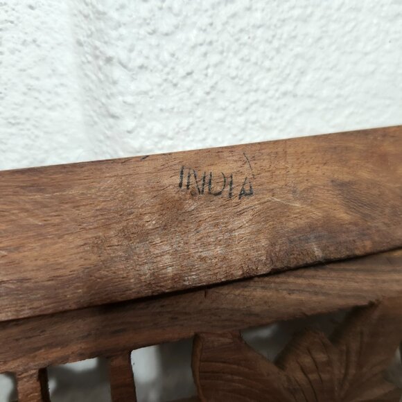 Vintage Beautifully Hand Carved Wood Panels Stamped India - Picture 7 of 8